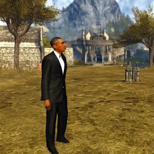 Image similar to barack obama in elder scrolls oblivion