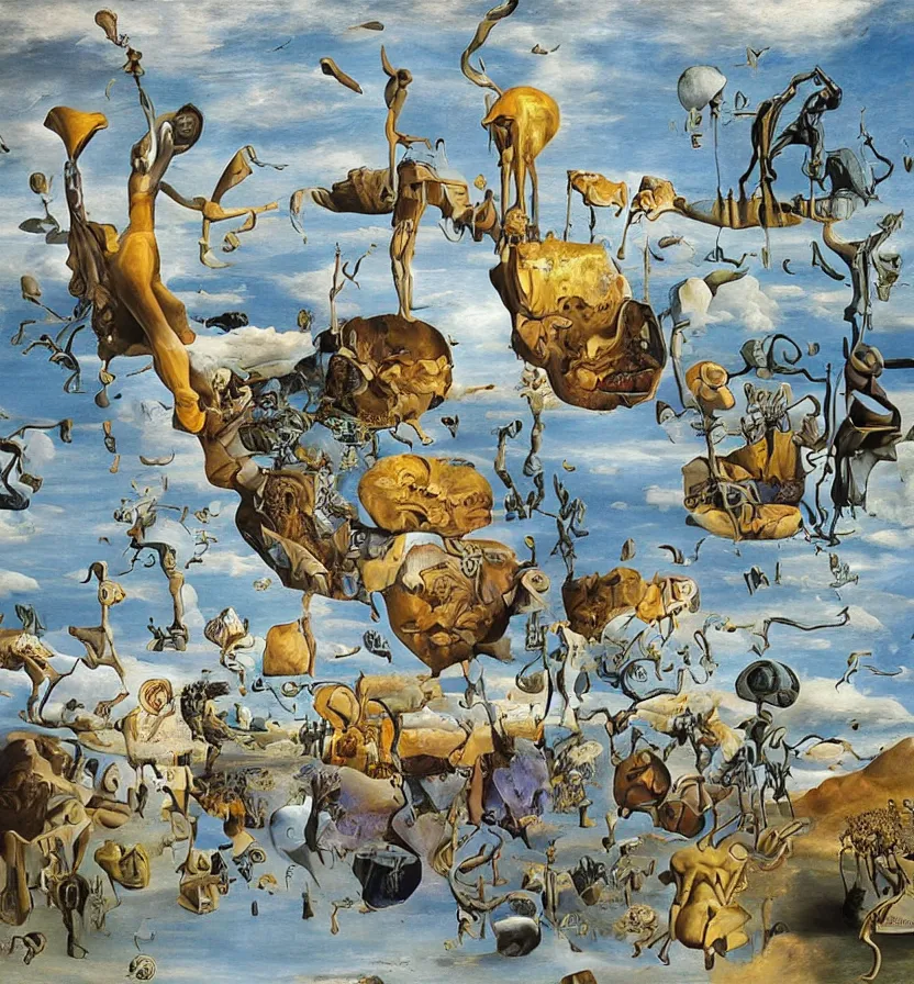 Image similar to the world between death and life, surrealistic extremely detailed painting, by damien gilley and salvador dali