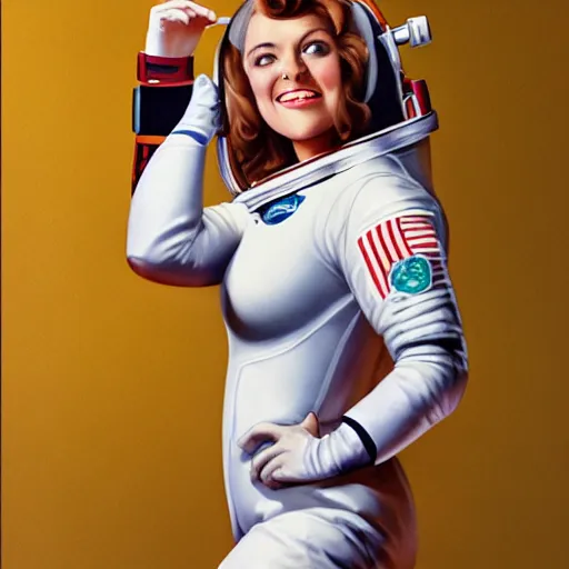 Image similar to Astronaut pin-up by Phil Noto, portrait photography