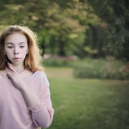 Image similar to , a young girl, a teen, a woman and a grandma post for a photo 5 0 mm lens, f 1. 4, sharp focus, ethereal, emotionally evoking, head in focus, volumetric lighting, blur dreamy outdoor,