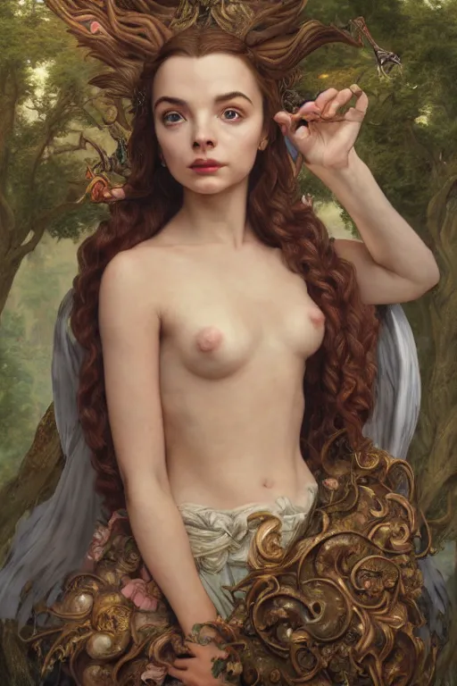 Image similar to A fantasy comic book style portrait painting of Jodie Comer, Anya Taylor-Joy, Joey King, as an Atlantean Reptilian Warrior, François Boucher, Oil Painting, Mystical Valkyrie, unreal 5, DAZ, hyperrealistic, octane render, Regal, Refined, Detailed Digital Art, RPG portrait, William-Adolphe Bouguereau, Michael Cheval, Walt Disney (1937), Steampunk, dynamic lighting, Highly Detailed, Cinematic Lighting, Unreal Engine, 8k, HD