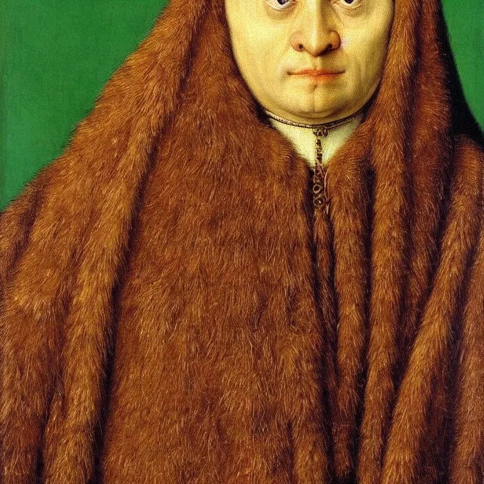 Image similar to close up portrait of the owl king. jan van eyck
