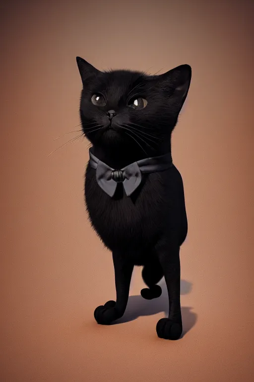 Prompt: a black cat wearing a formal overcoat, portait, photo, profile, picture, octane render, unreal engine 5, hyperrealistic, concept art, digital art