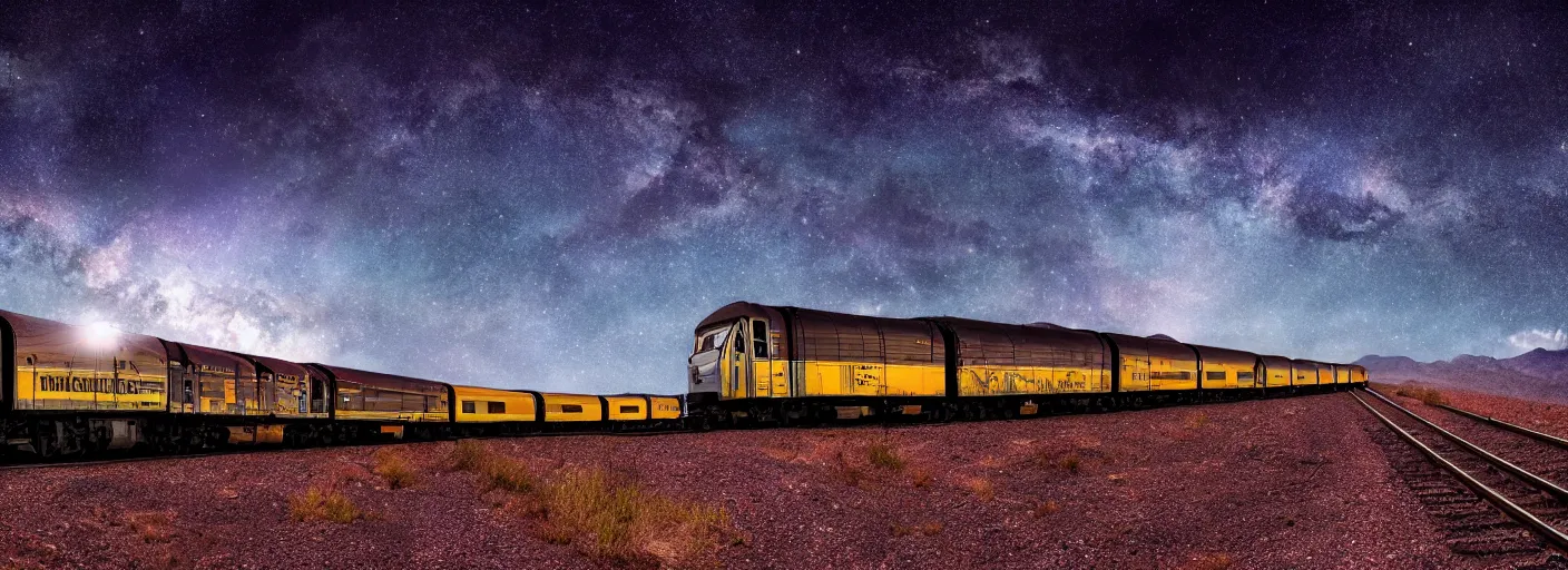 Prompt: long organic weird cronenberg rocket train mountain starry moonlit night sky, amazing wide landscape digital art 4k