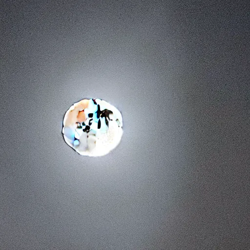 Prompt: photo of moon falling on the earth