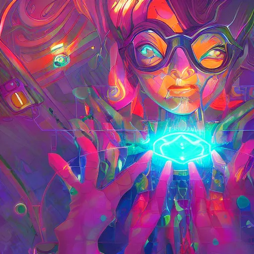 Image similar to skill magic geek inside matrix deepdream radiating a glowing aura stuff loot legends stylized digital illustration video game icon artstation lois van baarle, ilya kuvshinov, rossdraws,