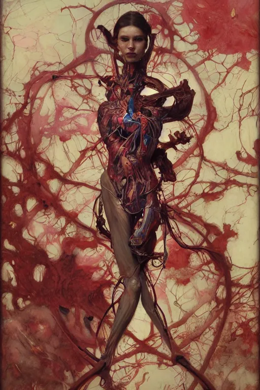 Image similar to accurate anatomical heart imagined as artist's palette, paint, brushes, painted by ruan jia, raymond swanland, lawrence alma tadema, zdzislaw beksinski, norman rockwell, jack kirby, tom lovell, alex malveda, greg staples, artgerm, greg rutkowski and alphonse mucha