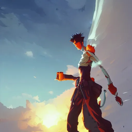 Image similar to hero world trigun, behance hd by jesper ejsing, by rhads, makoto shinkai and lois van baarle, ilya kuvshinov, rossdraws global illumination