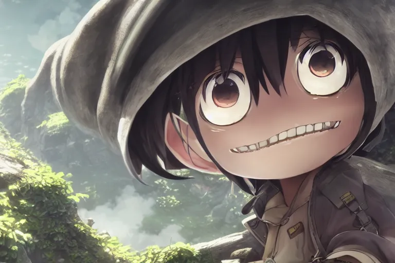 Prompt: made in abyss concept art, wlop, makoto shinkai, detailed symmetrical face, very detailed eyes, hyperdetailed, Unreal Engine 4k, 8k, ultra HD