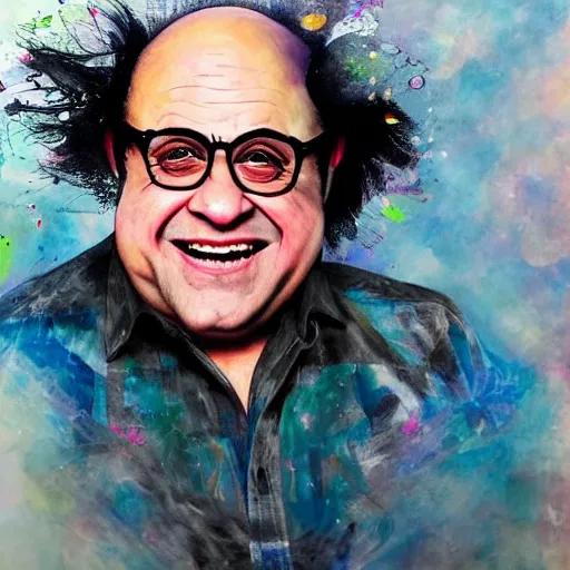 Prompt: hyper realistic candid portrait mixed media painting of beautiful Danny Devito as a greek goddess, hyper detailed, realistic eyes, cinematic lighting, masterpiece