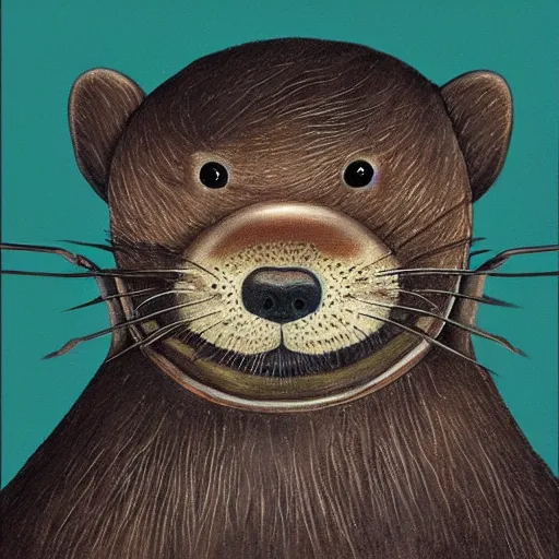 Image similar to portrait of warrior otter, shiny armor, by lindsey kustusch.