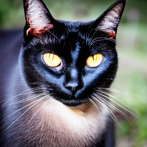 Image similar to black cat with red eyes, canon eos r 3, f / 1. 4, iso 2 0 0, 1 / 1 6 0 s, 8 k, raw, unedited, symmetrical balance, in - frame