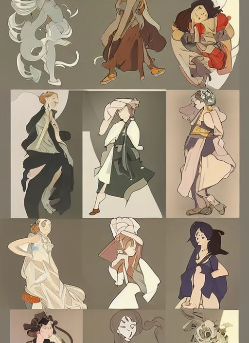 Image similar to photographer character design on white background, drawn by studio ghibli, alphonso mucha, lolish, trending on artstation