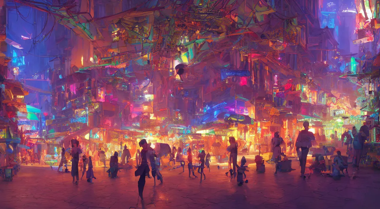 Image similar to bazaar zouk oriantal multicolorful sky shine place mosquet painting stylized digital video game icon global illumination ray tracing 8 k hd resolution, by ilya kuvshinov and cushart krentz and gilleard james