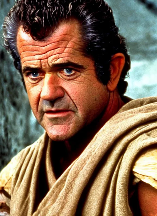 Prompt: Mel Gibson as Jedi master