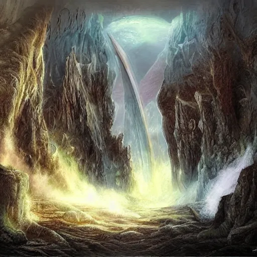 Image similar to the gateway to Valhalla, fantasy art, detailed , cinematic