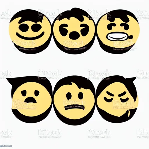 Image similar to sad facial expression emoji vector art on a white background, 4K,