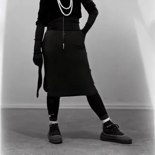 Prompt: female streetwear blogger, in the 1920s, full body portrait shot, face visible, photo from 2022
