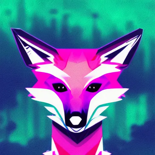 Prompt: synthwave fox, digital art