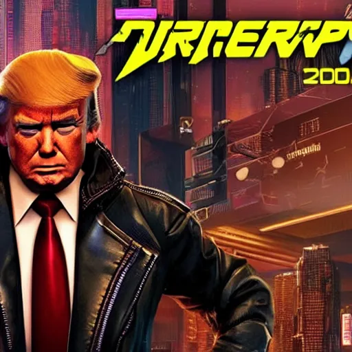 Image similar to Donald Trump in Cyberpunk 2077