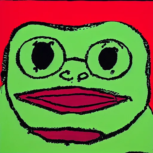 Image similar to pepe the frog, pop art style, by Jasper Johns and Alex Katz,