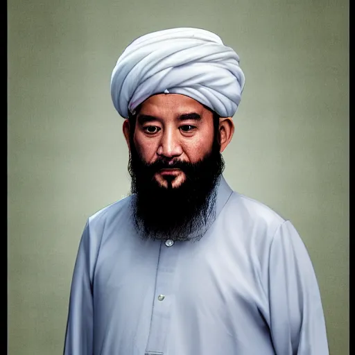 Image similar to 4 k portrait sony a 7 f 2. 8 of xi jinping as a muslim terrorist taliban leader