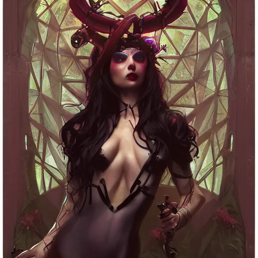 Prompt: succubus wearing oculus quest gothic by Stanley Artgerm Lau, greg rutkowski, thomas kindkade, alphonse mucha, loish, norman Rockwel