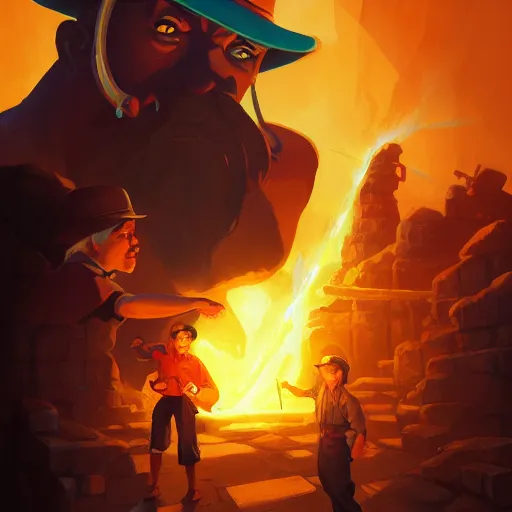 Image similar to hero world raiders of the lost ark 1 9 8 1, behance hd by jesper ejsing, by rhads, makoto shinkai and lois van baarle, ilya kuvshinov, rossdraws global illumination