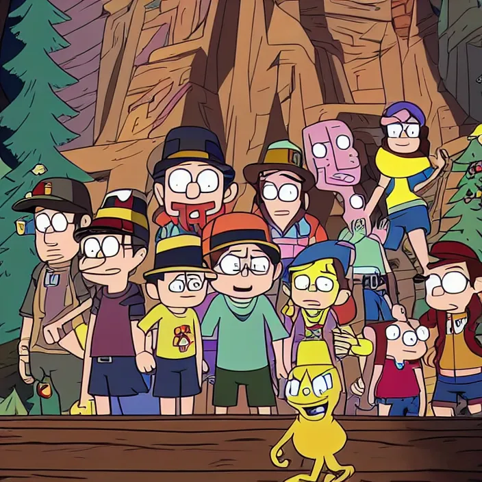 Prompt: photo of gravity falls, highly detailed, 4 k, hdr, smooth, sharp focus, high resolution, award - winning photo