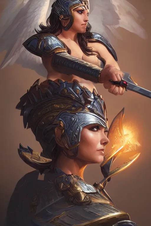 Image similar to amazon valkyrie athena, d & d, fantasy, portrait, highly detailed, headshot, digital painting, trending on artstation, concept art, sharp focus, illustration, art by artgerm and greg rutkowski and magali villeneuve