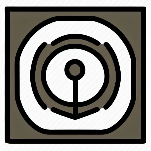 Prompt: Point in circle, icon, vector, logo