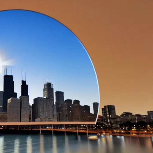 Image similar to solar eclipse over Chicago