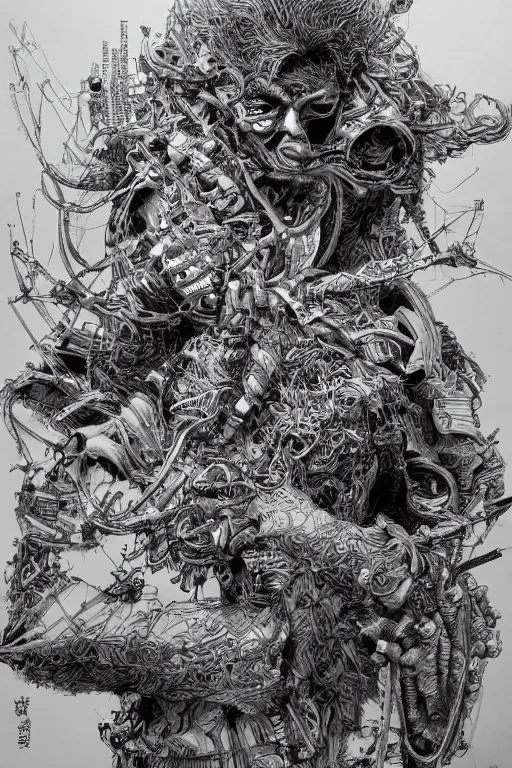 Image similar to The world's most intricate and detailed drawing by Kim Jung GI. HD.