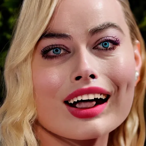 Prompt: Margot Robbie ahegao face
