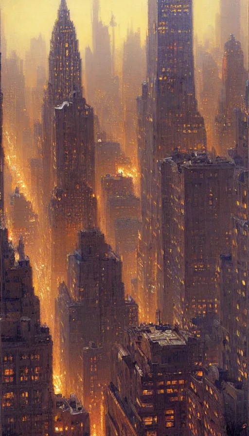 Image similar to city of modern new york. highly detailed painting by gaston bussiere, craig mullins, j. c. leyendecker