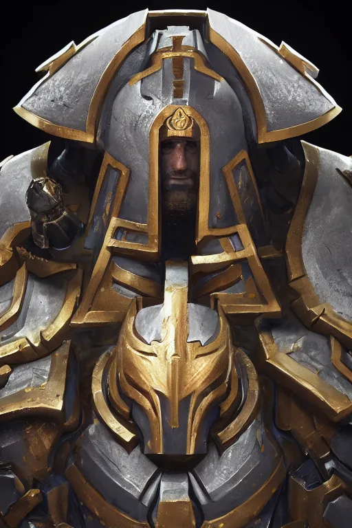 Image similar to armor portrait heros warhammer 4 0 k horus heresy fanart - the primarchs emperor by johannes helgeson animated with vfx concept artist & illustrator global illumination ray tracing hdr fanart arstation zbrush central hardmesh 8 k octane renderer comics stylized