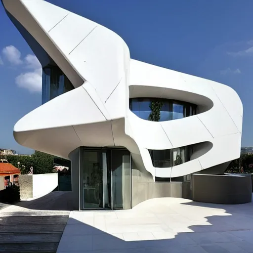 Image similar to house designed by zaha hadid