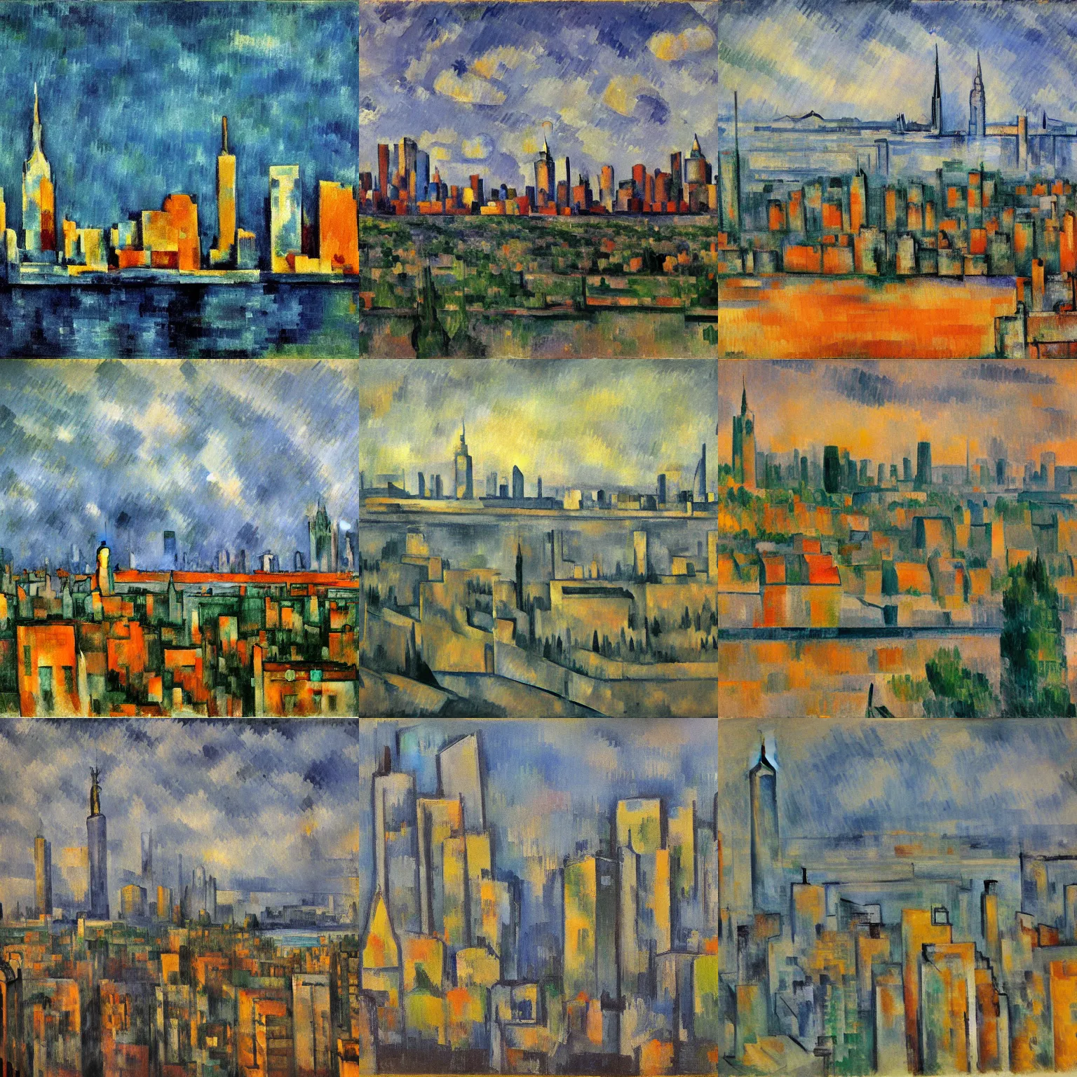 Prompt: Manhattan in the style of cezanne