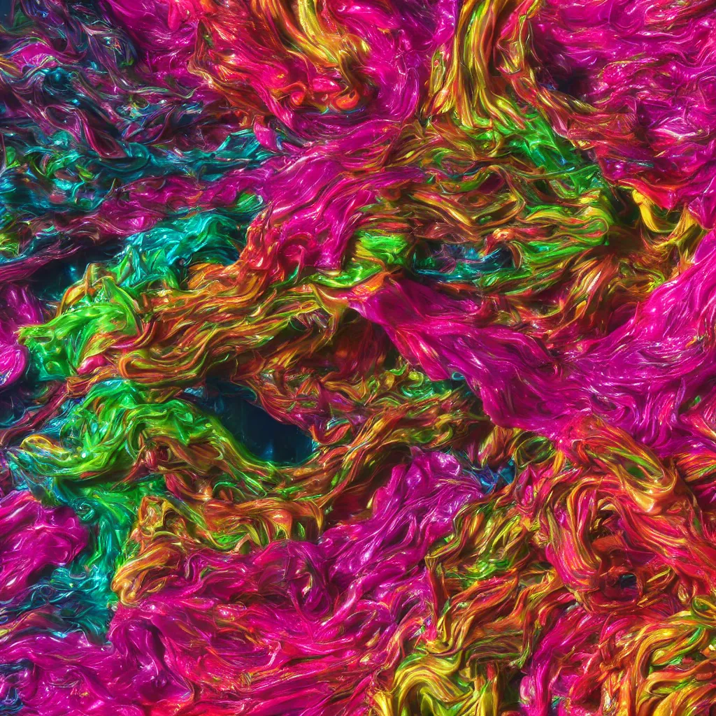 Image similar to painful pleasures by lynda benglis, octane render, colorful, 4 k, 8 k