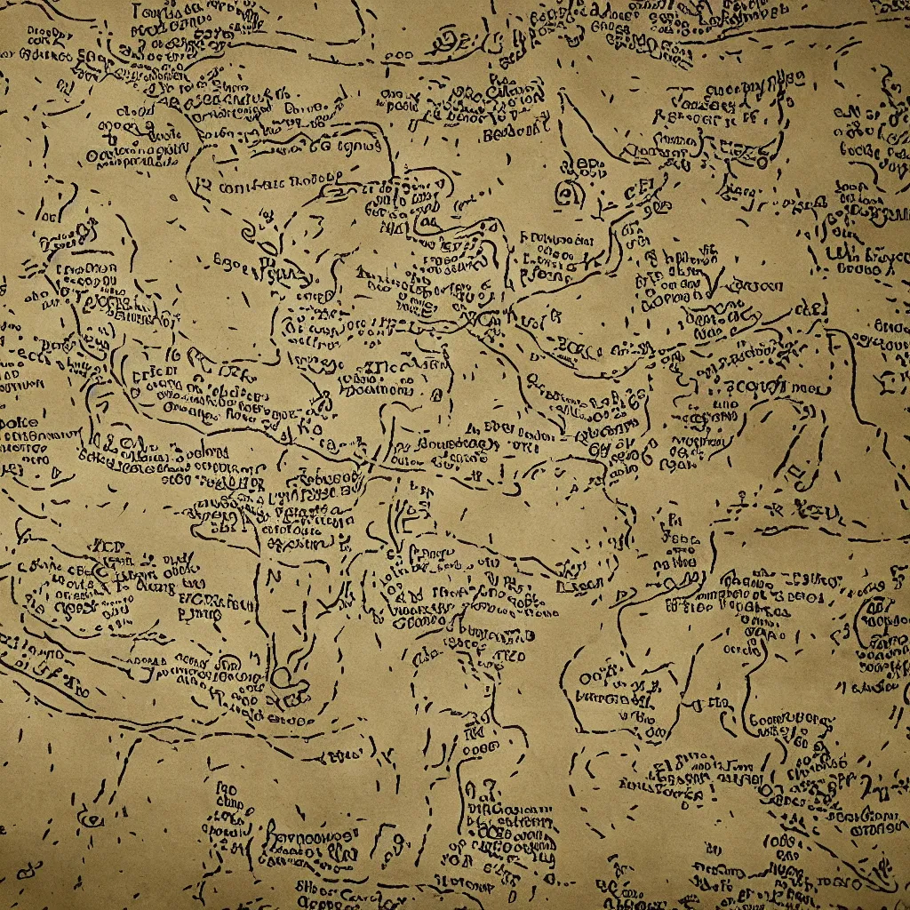 Image similar to treasure map of the holy grail, high quality, very detailed