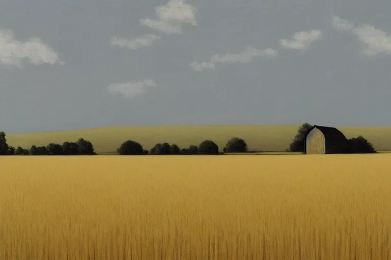 Image similar to a wheat field with barn artwork by tim eitel