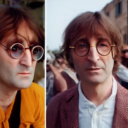 Prompt: John Lennon in a wes Anderson movie, HD, high resolution, hyper realistic, 4k, intricate detail