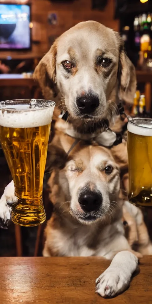 Image similar to dog drinks beer in the bar in germany