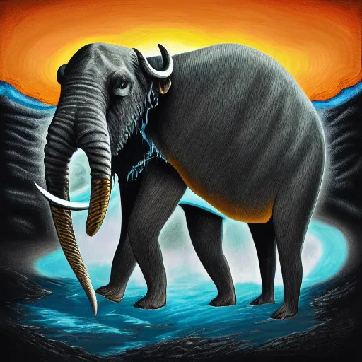 Prompt: Climate change crisis as Mastodon Album Cover, digital painting, 4k,