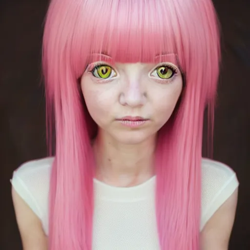 Image similar to A portrait of Nikki from Shining Nikki and Love, a cute 3d cgi toon young woman with long light pink hair, full bangs, hazel eyes, full face, light makeup, pale skin, Chinese heritage, cute outfit, medium shot, mid-shot, hyperdetailed, 8k, trending on artstation, as a Pixar character