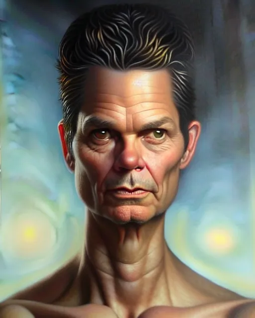 Image similar to detailed portrait of timothy olyphant olive! with pimento! by tomasz alen kopera and peter mohrbacher and johanna martine! and margaret keane! elegant alluring luminescent