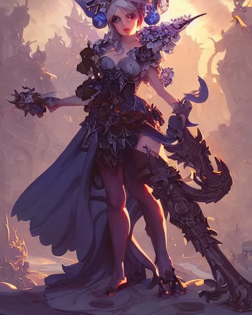 Image similar to Odin Sphere leifthrasir Vanillaware , D&D, fantasy, intricate, elegant, highly detailed, digital painting, artstation, concept art, matte, sharp focus, illustration, hearthstone, art by Artgerm and Greg Rutkowski and Alphonse Mucha