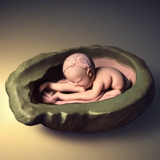 Image similar to a baby mermaid sleeping in an cracked egg, ultrarealistic, dramatic lighting, high details, 4 k, 8 k, best, accurate, trending on artstation, artstation, photorealism, ultrarealistic, digital painting, style of anne geddes