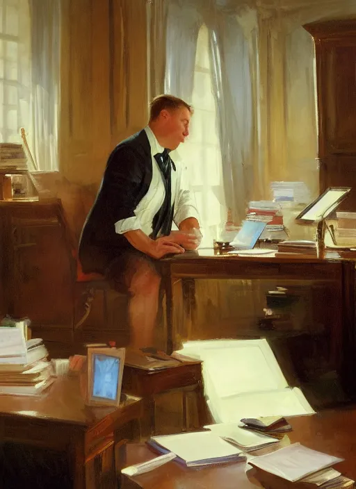 Image similar to alex jones inside an american office under fluorescent lights by vladimir volegov and alexander averin and delphin enjolras and daniel f. gerhartz