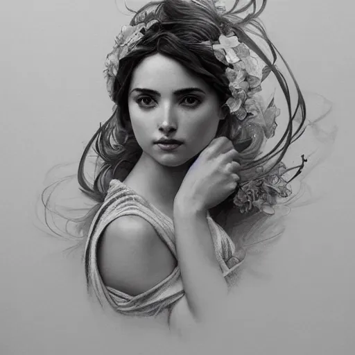 Image similar to amazing lifelike award winning pencil illustration of Ana De Armas trending on art station artgerm Greg rutkowski alphonse mucha j.c. Leyendecker cinematic